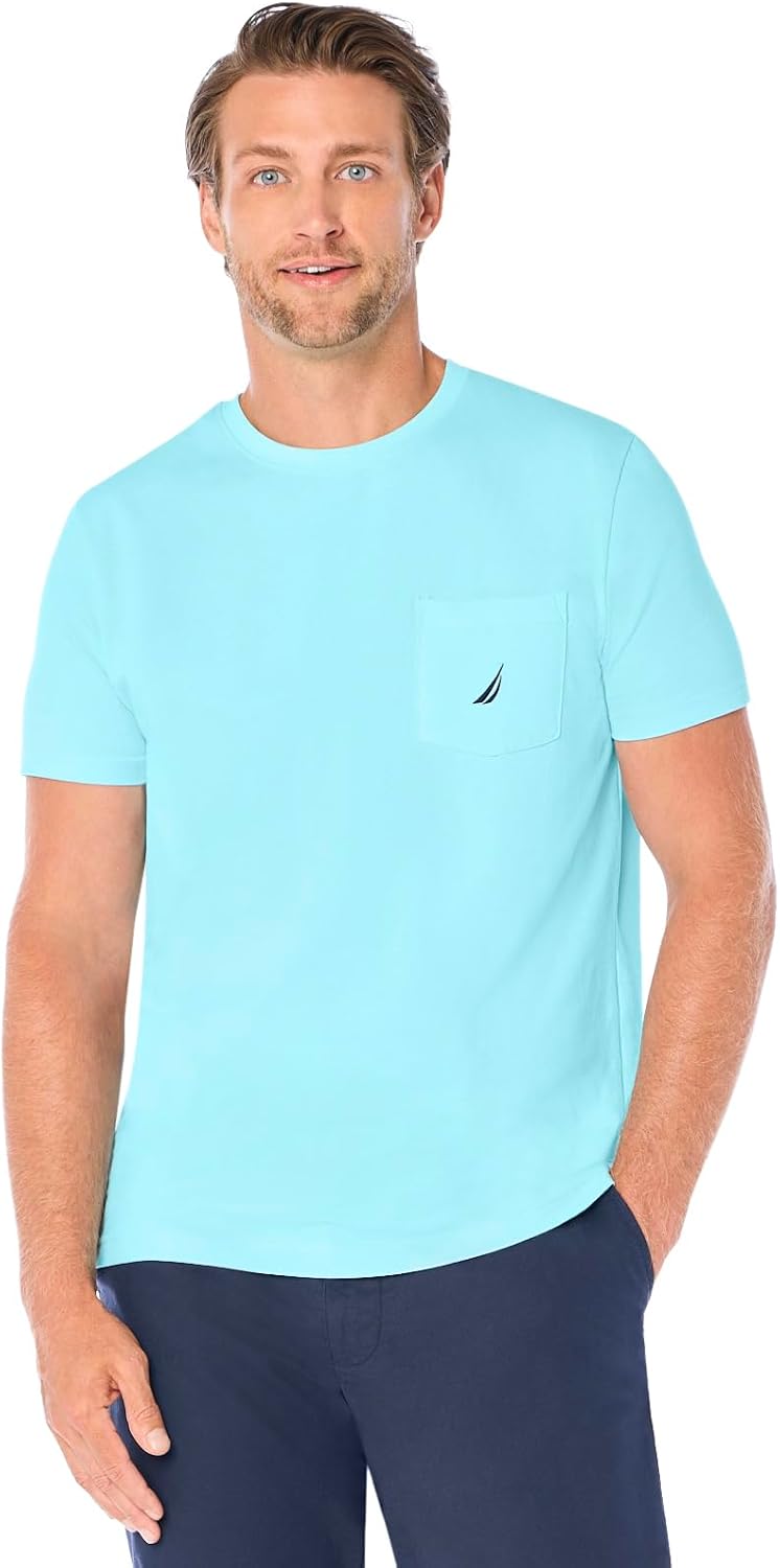 Camiseta Nautica con Bolsillo Bright Aqua Blue en color Bright Aqua Blue