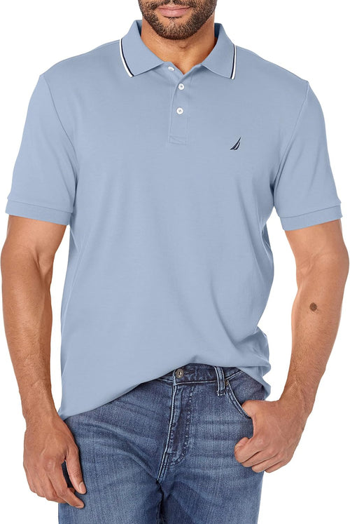 Polo Nautica Classic Fit Ribete Doble Lake City Blue en color Lake City Blue