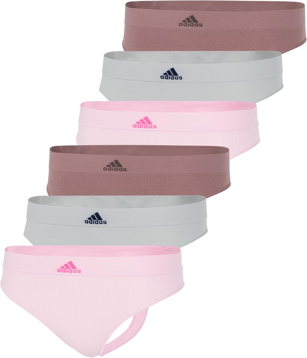 717InSZRDRL._AC_SL1500_.jpg Pack Tangas Adidas Seamless Mujer – Rosa/Plata/Óxido - Image 1